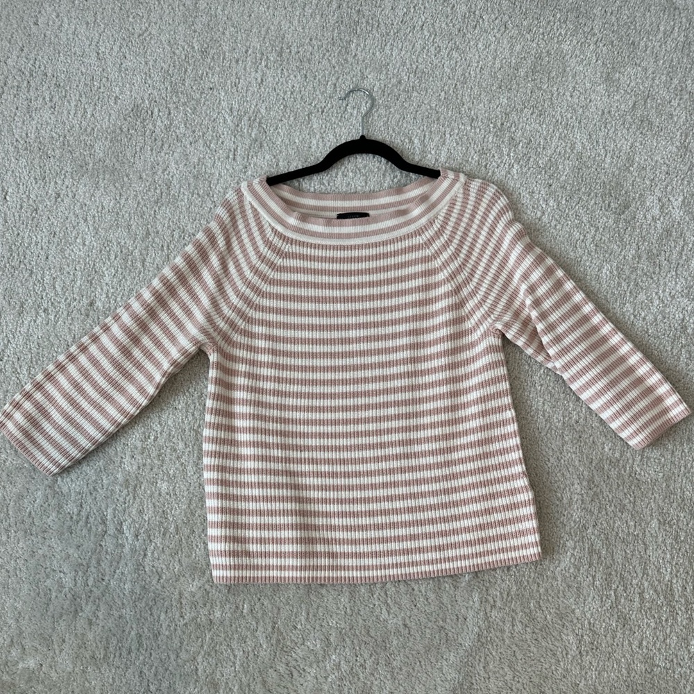 J.Crew pink and white striped sweater